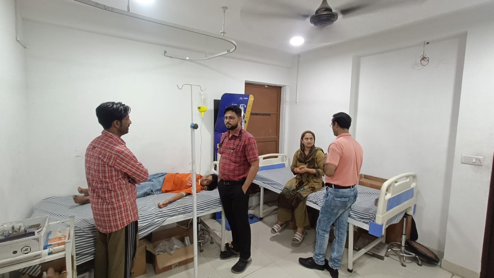 Patients under observation with attendants